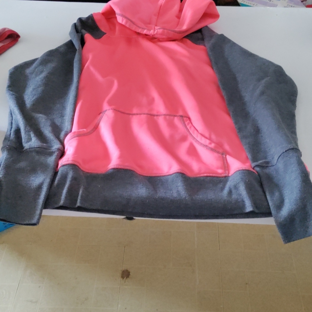 Gray and pink hoodie